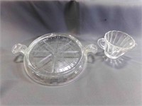 Vintage Clear Small Glass Scalloped Edge Cream