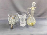 Vintage Crystal Small Glass Bud Vase & Vintage