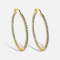 14K YELLOW GOLD 3.60CT SWISS BLUE TOPAZ EARRINGS