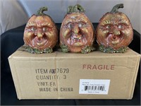 3 Boxes of 3=9pcs  Resin Funky Pumpkin Holiday