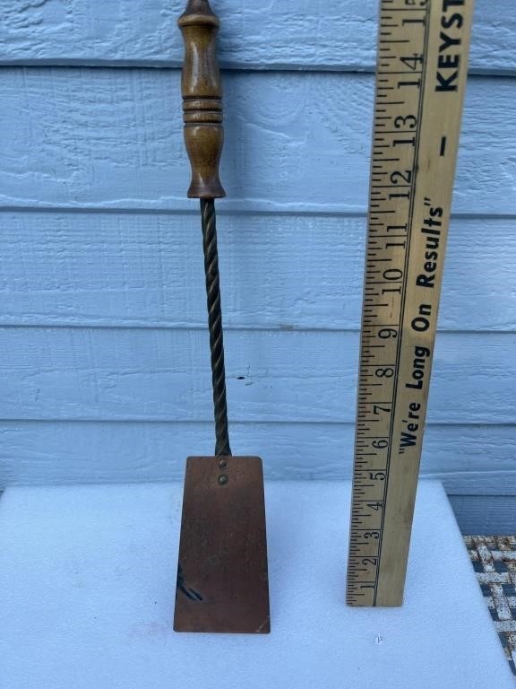 Vintage Copper and Brass Spatula wood handle