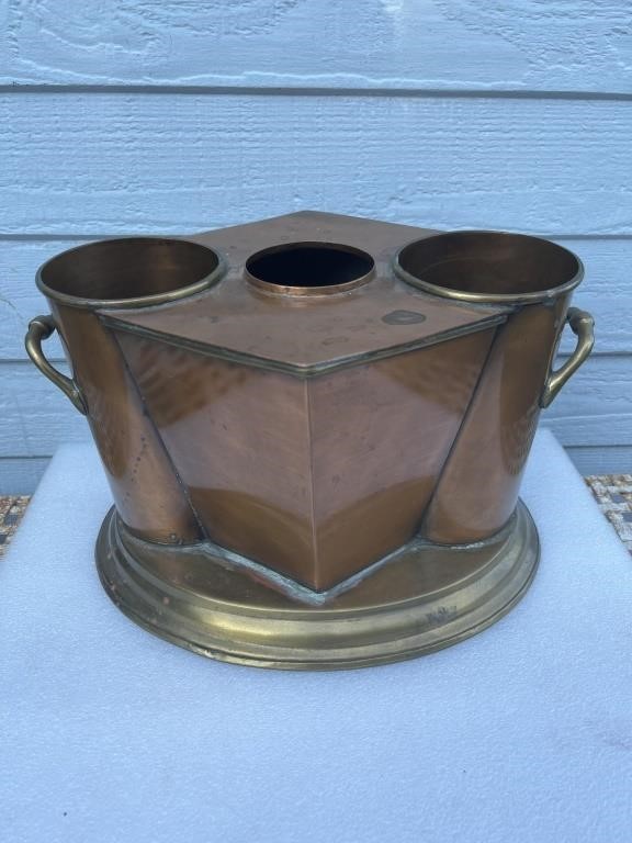 ART DECO COPPER & BRASS WINE COOLER BUCKET 2