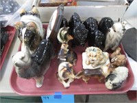 Assorted Dog Figurines, Bookends, Resin, China +++