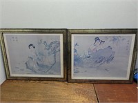 2 Chinese Framed Pictures 22inWx18inH
