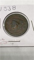 1838 Large Cent