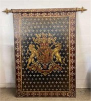 6 FT x 5 FT Gilt Incised Fleur de Lis Wall Hanging