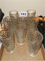 8 AMERICAN STYLE FOOTED GLASS TUMBLERS