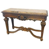 Faux Marble Top Console Table