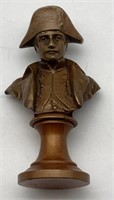 Signed Bronze Miniature Headbust Of Napoleon