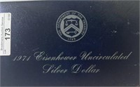 1971 Eisenhower Silver Dollar Blue Envelope