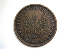 1837 Hard Times Token Millions For Defence