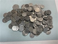 Mixed aluminum coins from Italy