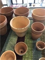 Lot of Small Clay Flower Pots
