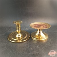 Brass Taper + Brass Pillar Candle Holders