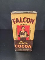 1940's Falcon Brand Pure Cocoa tin