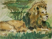 Wayland Moore "Lion" S/N Serigraph