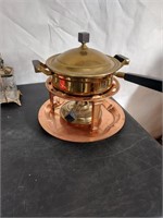 8pc vintage copper &brass chafing set