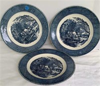 (3) Courier  & Ives Plates