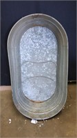Vtg Galvanized Oval Tub with Handles