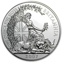 2007 1 oz British Silver Britannia Coin