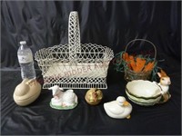 Easter Figurines & Metal Baskets