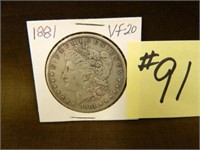 1881 Morgan Silver Dollar VF-20