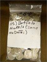 (115 Assorted Buffalo Nickels (Some w/ No Dates)
