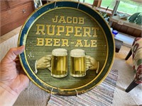 VINTAGE JACOB RUPPERT 12" METAL BEER TRAY