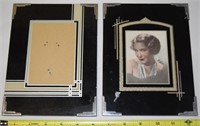 (2) Vtg Art Deco Glass Pictures Frames w/ Grace