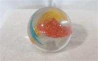 Hand-Blown Bubble Multi-Color Swirl Paperweight