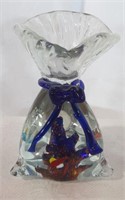 Hand-Blown Fish & Reef in Glass Bag Paperweight