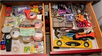 Misc. Tools, Batteries, etc in 2 Drawers