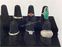 (6) sterling rings sizes 8.5, 9.5, 5.75, 6.75, 6