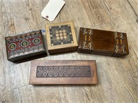 4 Wood Decorative Boxes