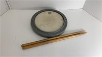 Drum Practice Pad With Set Of Drumsticks Remo