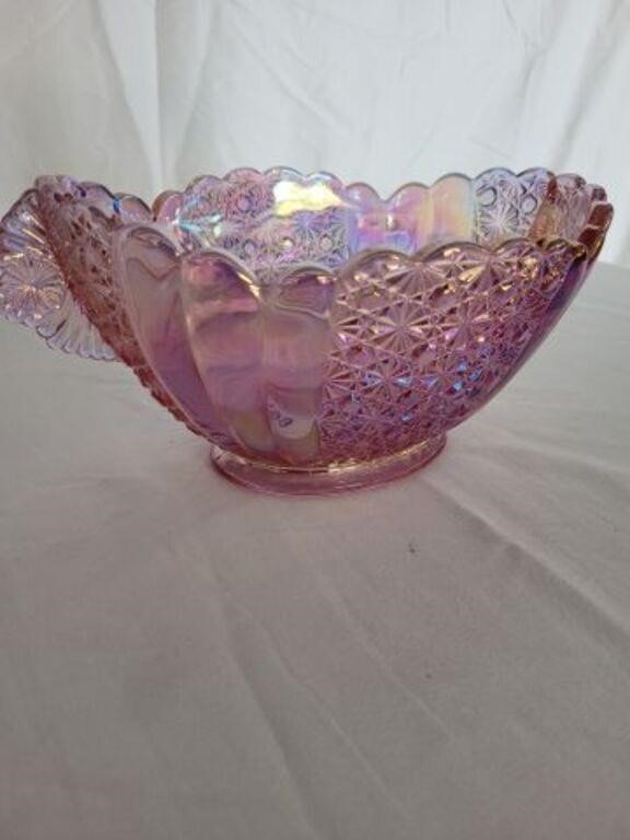 FENTON CARNIVAL DOUBLE HANDLED BOWL