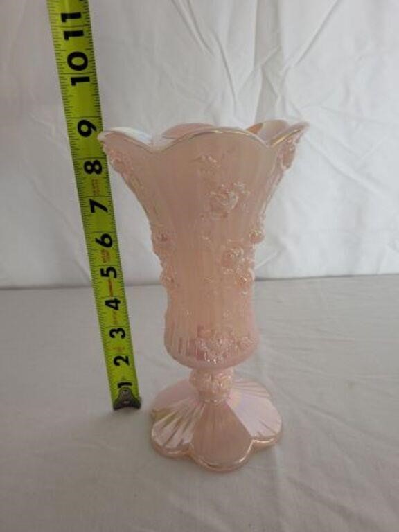 FENTON CARNIVAL GLASS CABBAGE ROSE VASE