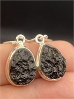 Rock, Crystal, Natural, Jewelry, Ear Rings, Sterli