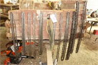 Lot of Chain Saw chains & Bungee Cords