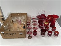 Selection Vintage Glassware inc Red Glass