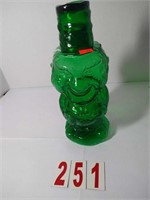 Vintage Tiarra Green Glass Bottle with Lid