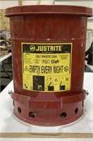 Justrite metal oily waste can model 09100 6 gal.