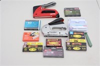 Set of 2 T50 Staplers and Assortment of Staples
