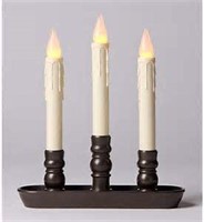 1 COLONIAL TRIPLE WINDOW CANDLE BRONZE