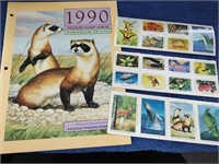 1990 Wildlife Stamps Album with Stamps