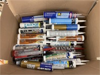 30+ TUBES OF CAULK, GLUE AND MORE