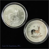 Silver 1 Ozt. South Africa Krugerrands (x2)