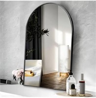 ARCUS HOME BLACK ARCHED MIRROR, 24X36IN