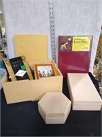 Crafts unfinished wooden boxes New legal pads+