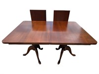 SOLID MAHOGANY CRAFTIQUE DOUBLE PEDESTAL DINING